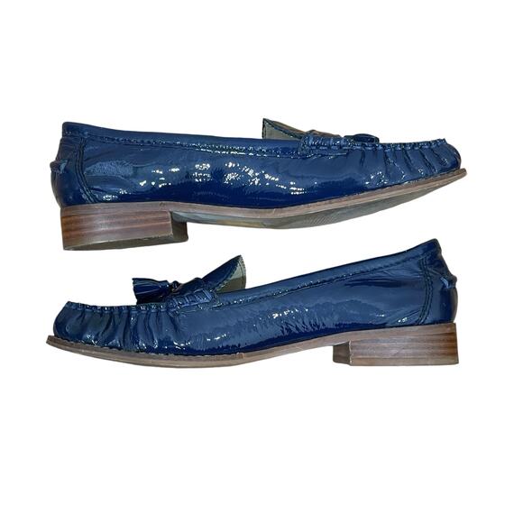 Dolce Vita Women’s Blue Patent Leather Tassel Penny Loafer Size 7.5 - Picture 10 of 12
